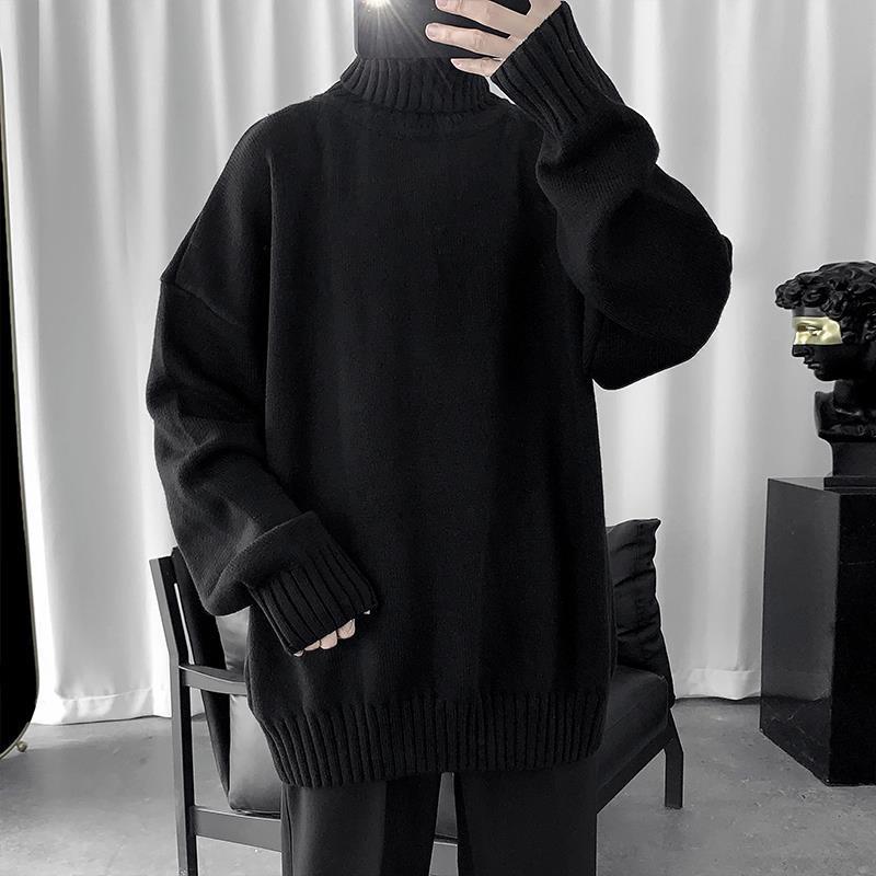 Men's Sweater Autumn and Winter Loose Turtleneck Knitwear Ins Trendy Korean Style Thick Pullover Lazy Style Top Trendy