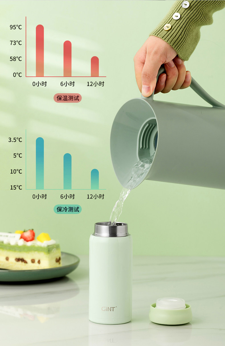 GINT嘉特保温杯女男儿童便携316不锈钢小巧迷你超轻可爱小水杯子详情20