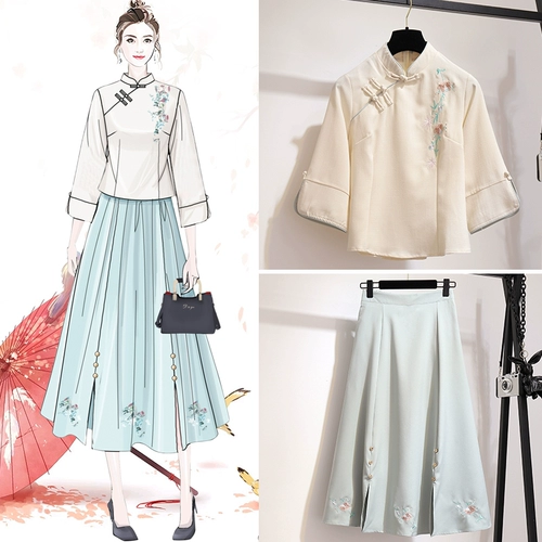 Ретро ханьфу, модный комплект, китайский стиль