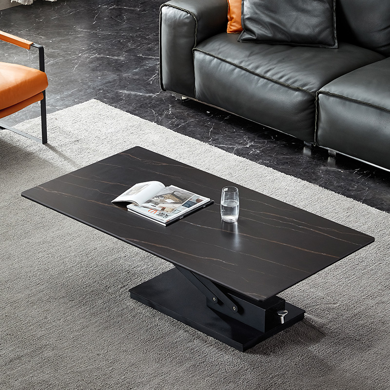 Italian minimalist rock board tea table combination side a few small apartment living room Iron Square creative furniture light luxury small tea table