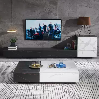 Italian minimalist imported rock board 1 8 m TV cabinet with drawer modern simple coffee table TV cabinet living room combination