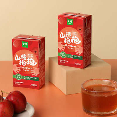 山楂抱抱鲜果山楂果汁苹果山楂汁儿童饮料小瓶独立装125ml
