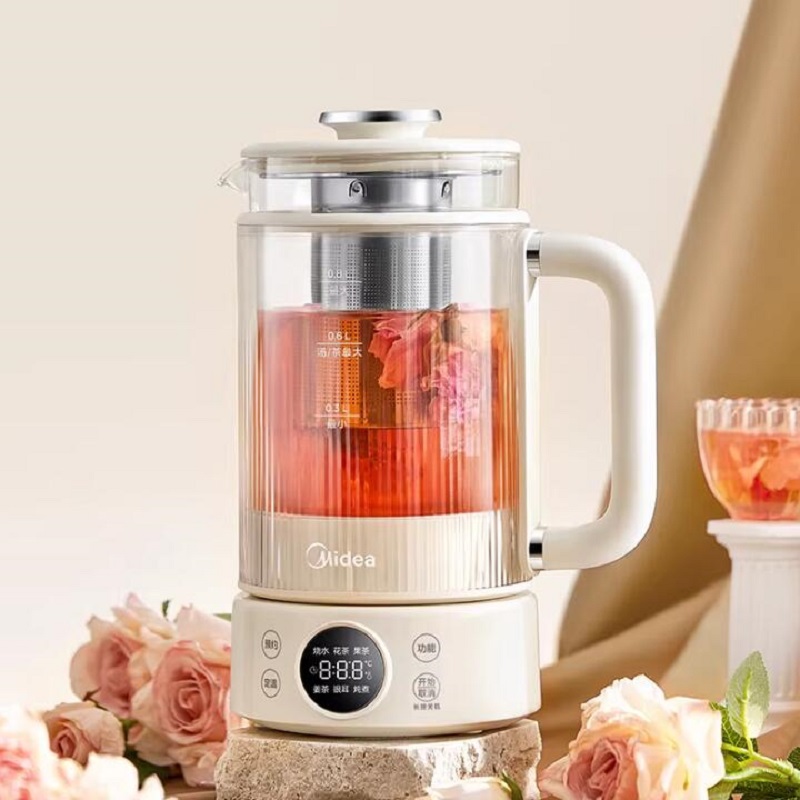 美的养生壶办公室小型全自动加厚玻璃保温家用多功能煮茶器烧水壶