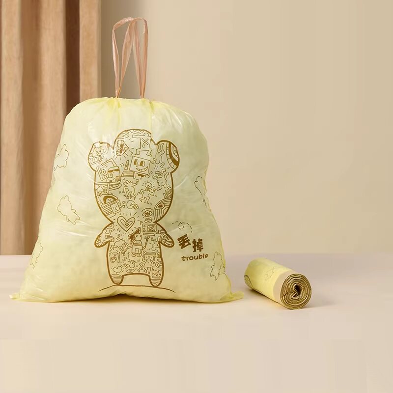 免撕式抽绳式垃圾袋加厚加大