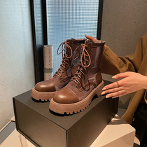 Explicit feet Little Martin boots Women 2022 Summer new 100 lap Inn wind thick bottom slim slim short boots Spring autumn single boot