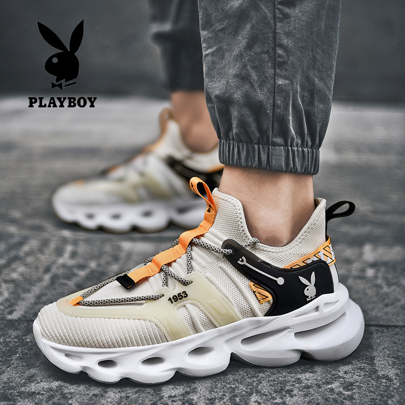 Playboy ins super hot shoes men's Korean version of the trend of all-match sports dad breathable running casual men's shoes
