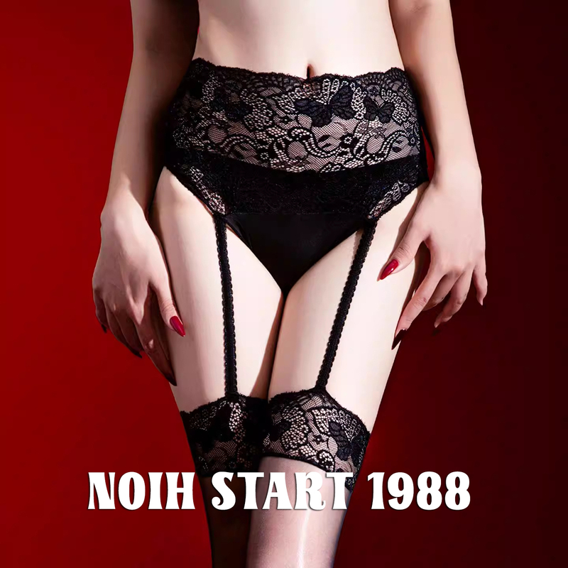 Japanese Noih Lace Integrated Stockings 0D Ultra-Thin Large Size High-Waisted Embossed Sexy Glossy Aurora Suspender Stockings