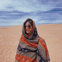Ethnic Fengyun South tourism photo sunscreen shawl outside summer silk scarf tea card Salt Lake Xinjiang desert scarf female