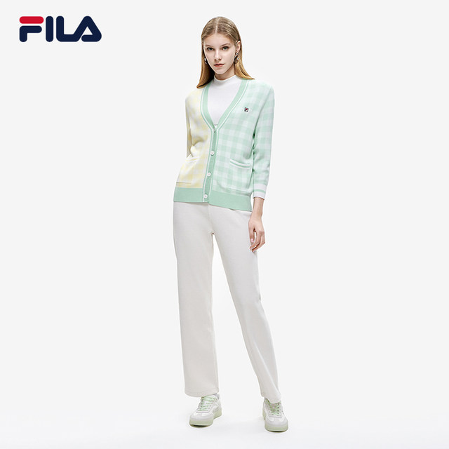 Sweater ຖັກແສ່ວແມ່ຍິງ FILA 2022 Summer Casual Classic Fresh Fresh Cardigan Sweater Knitted Sweater Jacket