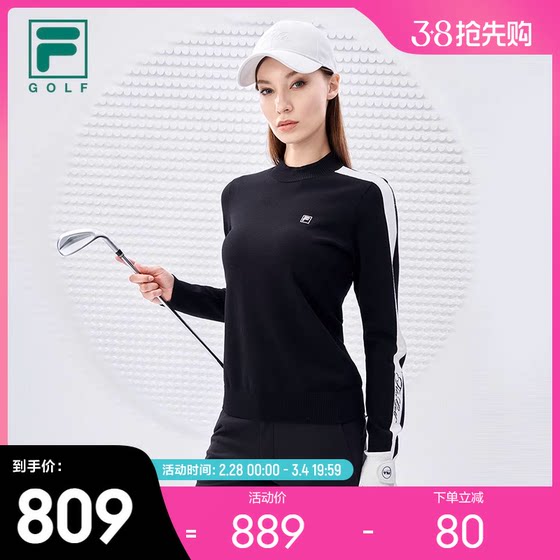 FILA women's knitted sweater 2022 winter new stand-up collar golf sports top