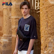 FILA Fila Áo sơ mi nam ngắn tay 2019 Mùa hè Mới đan vòng cổ Logo Logo Cotton ngắn tay áo thun nam - Áo phông thể thao