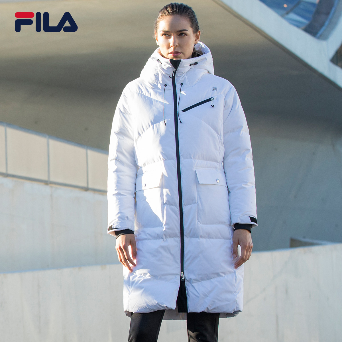 fila long down jacket