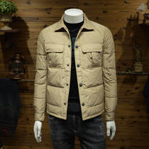 Winter ultra-thin down jacket mens youth Korean version of the trend simple warm casual Joker short lapel jacket