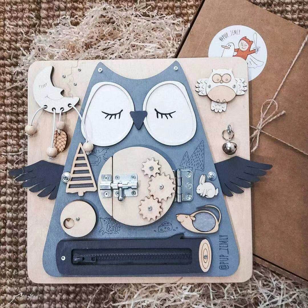 mato owl BUSYBOARD busy board Montessori Children's Enlightenment Early teaching special force training toy puzzle