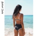 Yukari bơi bikini đen gợi cảm ba điểm eo cao bơi lặn lướt sóng áo tắm phụ nữ - Bikinis