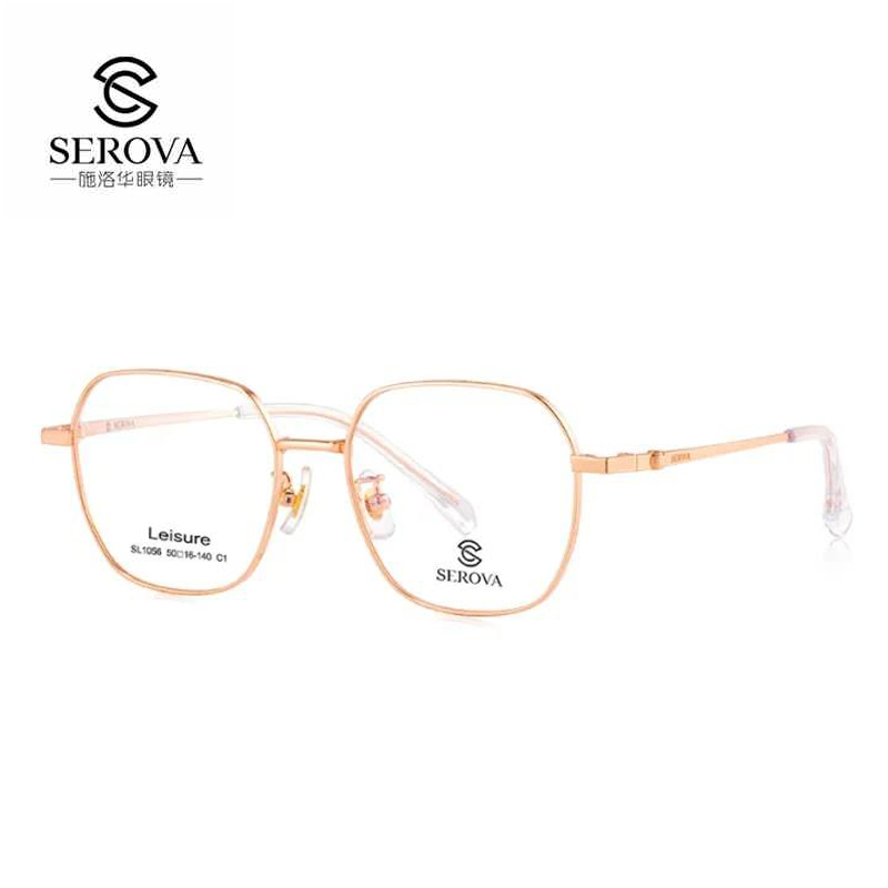 Schlohua quality metal fashion geometric full-frame spectacle frame vegan slimmer and slimmer optical mirror SL1056