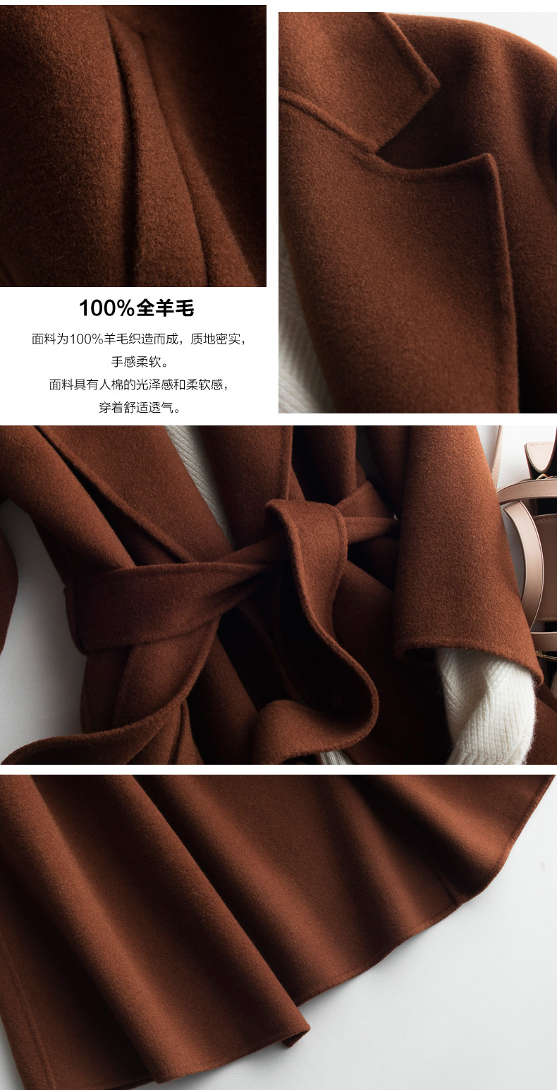 2018 thu đông mới áo len hai mặt nữ dài len áo len cashmere len Hepburn gió áo khoác dài hàn quốc