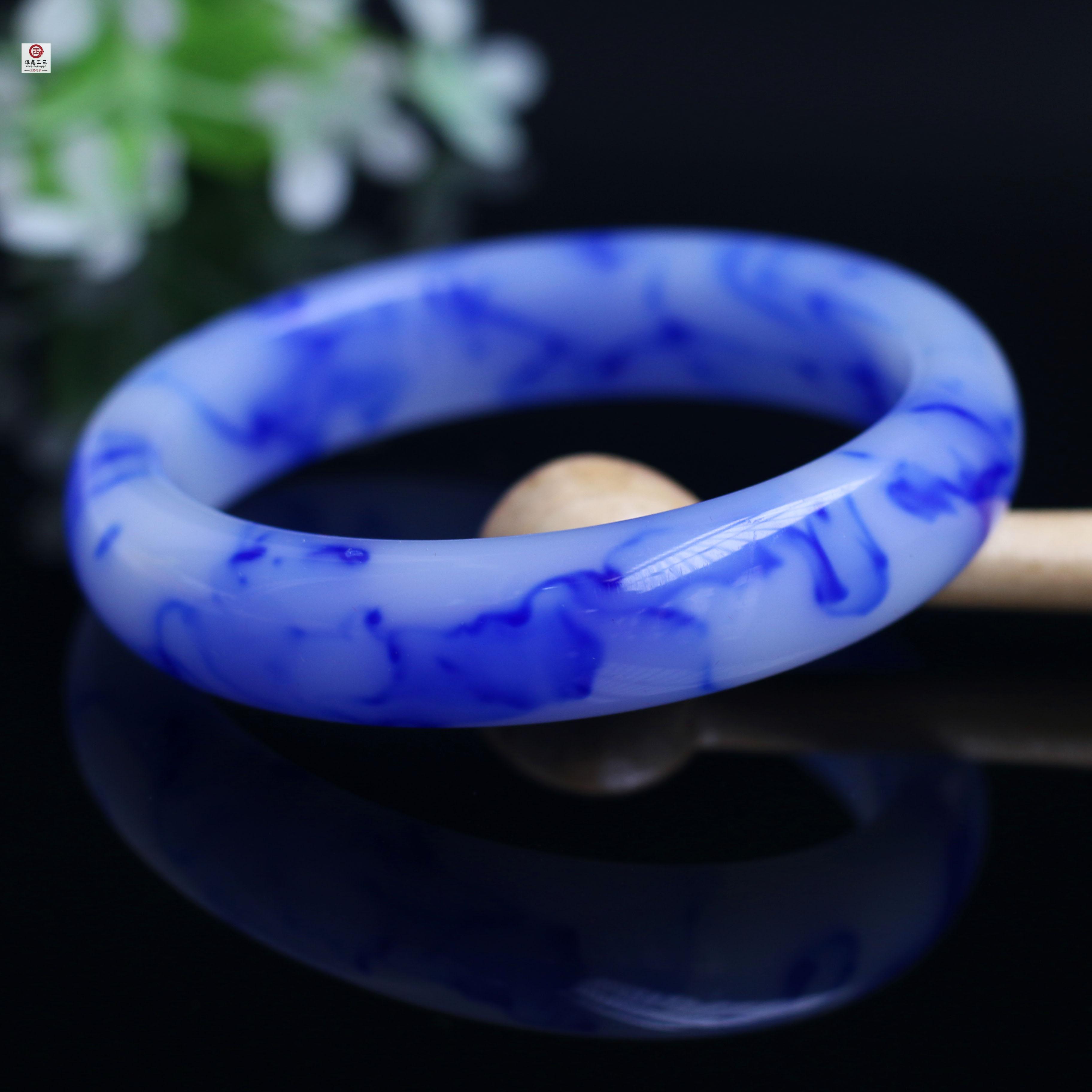 Jade bracelet Xinjiang and Tian Yugo wall jade gold silk jade bracelet floating jade bracelet female jade bracelet green jade brand new-Taobao