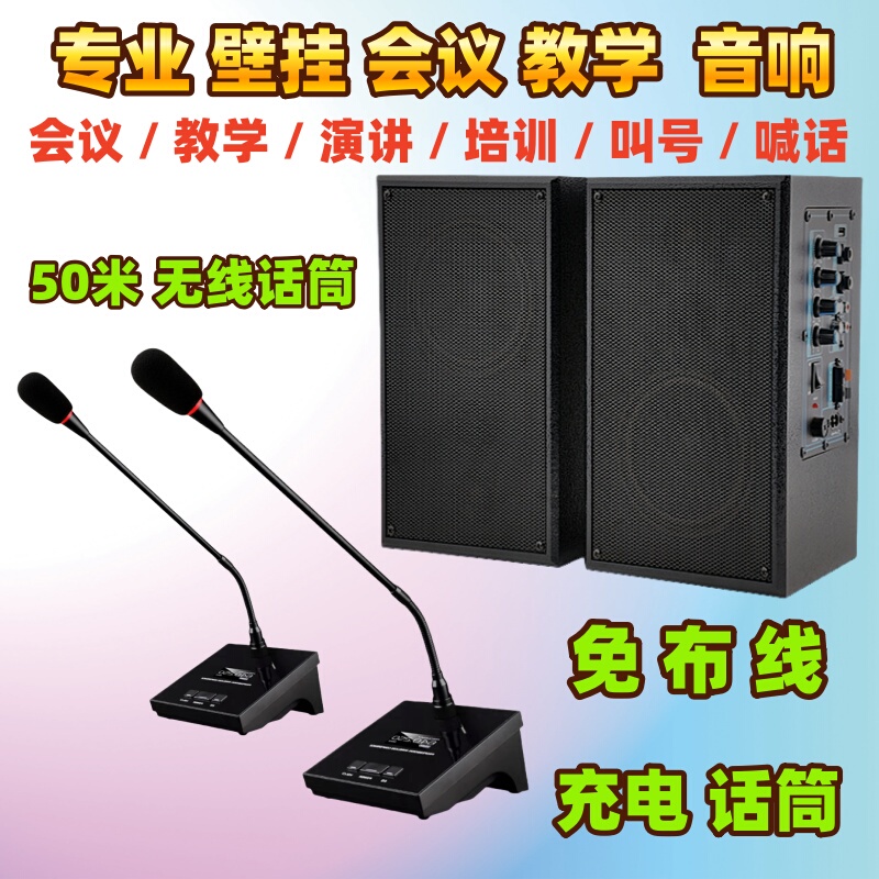 Wall-Mounted Wireless Microphone for Conferences, Teaching, Training, Multimedia Speakers, Store Shouting, Calling Numbers, Bluetooth Speakers