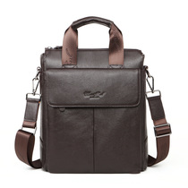 New first layer cowhide casual mens business handbag briefcase leather shoulder bag mens bag Korean special offer