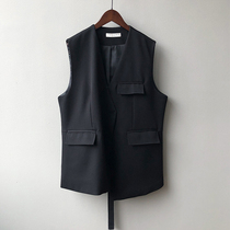 2021 new suit vest coat female Korean version short style small man fashion wild personality lace-up waistband