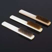 Wood handle copper brush Metal surface cleaning brush Paint removal rust removal brush Copper wire brush wire brush cordyceps brush