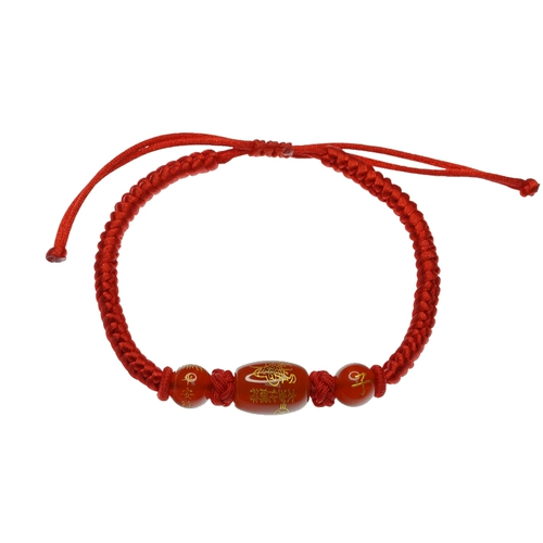 Оберег на день рождения, плетеный агатовый этнический браслет из красной нити, 2025 года, этнический стиль