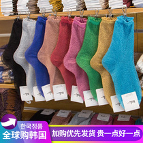 Korean stockings womens short summer gold and silver silk bright silk middle tube East Gate silver onion lace pile socks thin women