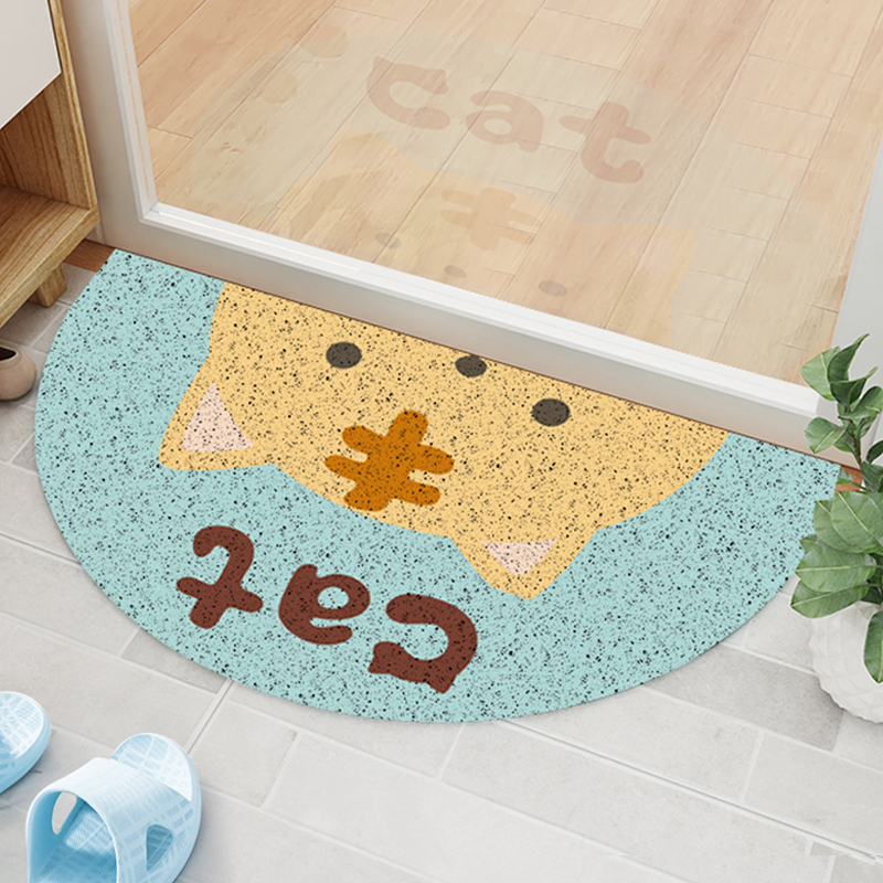 Cartoon semicircle door mat home bedroom entry door carpet entry door wire enclosure mat foot mat non-slip door mat