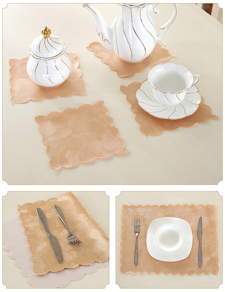 4 piece placemat bảng mat cách nhiệt pad placemat chống thấm nước và oilproof Châu Âu-phong cách đơn giản chống nóng bát bát mat Phía Tây mat khăn trải bàn hàn quốc