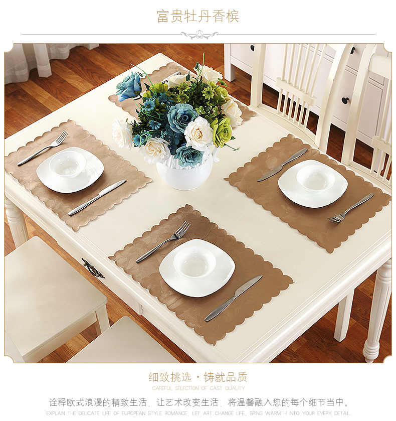 4 piece placemat bảng mat cách nhiệt pad placemat chống thấm nước và oilproof Châu Âu-phong cách đơn giản chống nóng bát bát mat Phía Tây mat