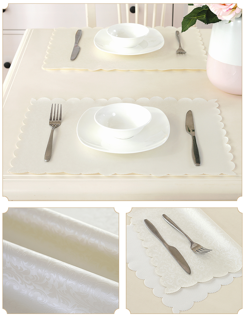 4 piece placemat bảng mat cách nhiệt pad placemat chống thấm nước và oilproof Châu Âu-phong cách đơn giản chống nóng bát bát mat Phía Tây mat