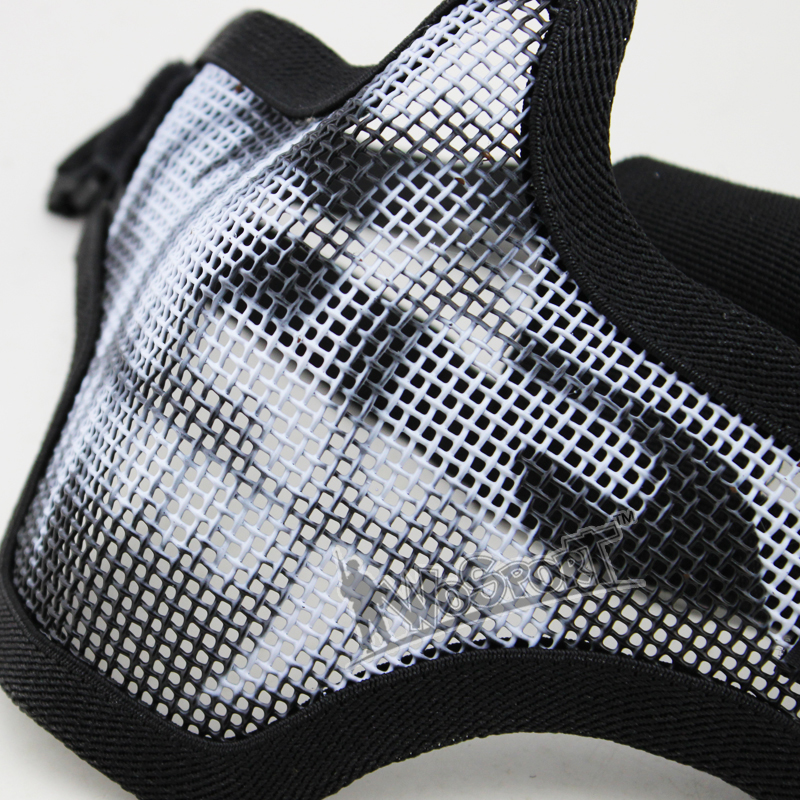 Outdoor real cs equipment protective tactical mask military fan combat half face protection ear protection fan color steel wire mask