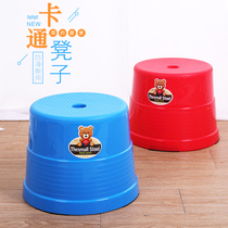 Household thick plastic small low stool bathroom anti-skid stool tea table round stool shoes children bath hand washing small bench