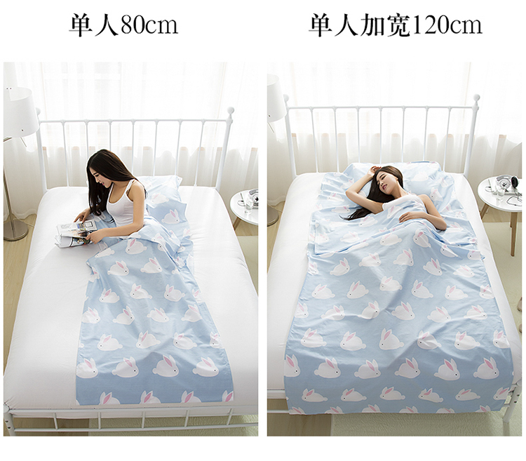 Túi ngủ cotton dành cho người lớn ngoài trời phần mỏng đi du lịch xách tay khách sạn khách sạn mùa thu và mùa đông du lịch đôi trên bẩn lót