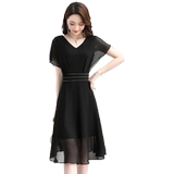 Шифоновая приталенная черная длинная юбка, 2025 года, премиум класс, яркий броский стиль