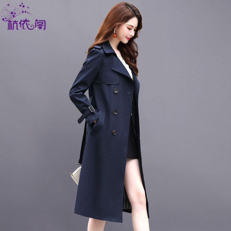 Windbreaker women's mid-length 2022 spring and autumn new women's wear British style high-end temperament popular coat early spring coat