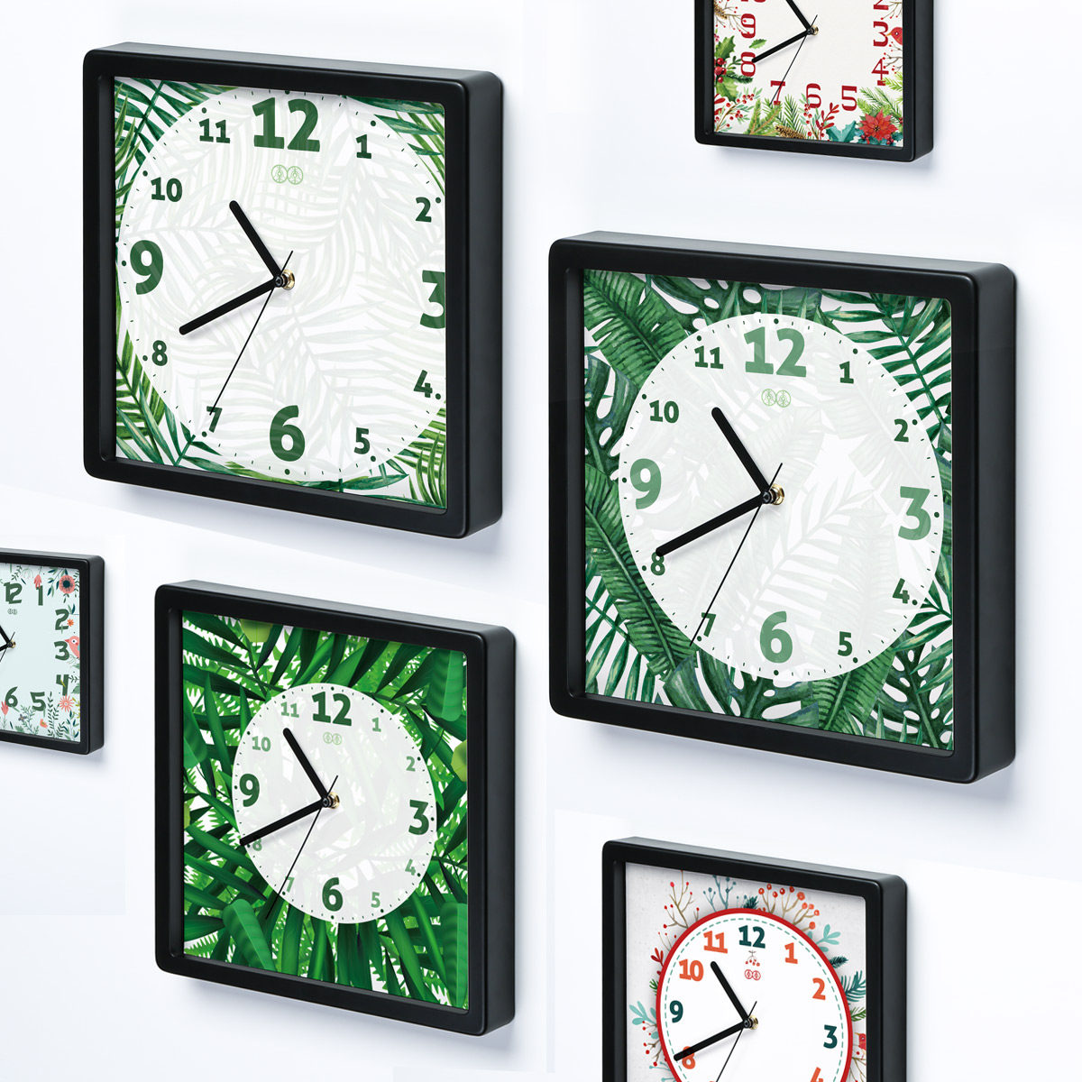 Li Li art wall clock Desk clock Square personality creative bedroom living room Pastoral forest decoration Silent quartz clock