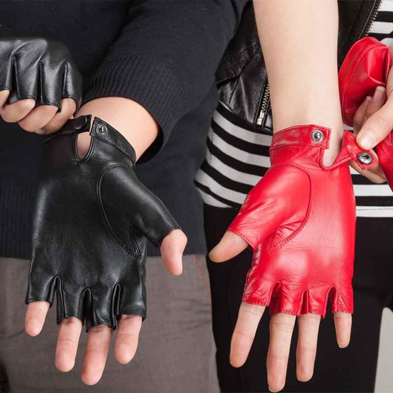 Half-finger gloves male Bojuan driving cycling fitness outdoor sports non-slip breathable mountaineering thick warm leather gloves