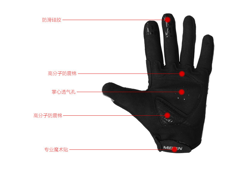 Gants pour vélo mixte MOON - Ref 2247598 Image 13