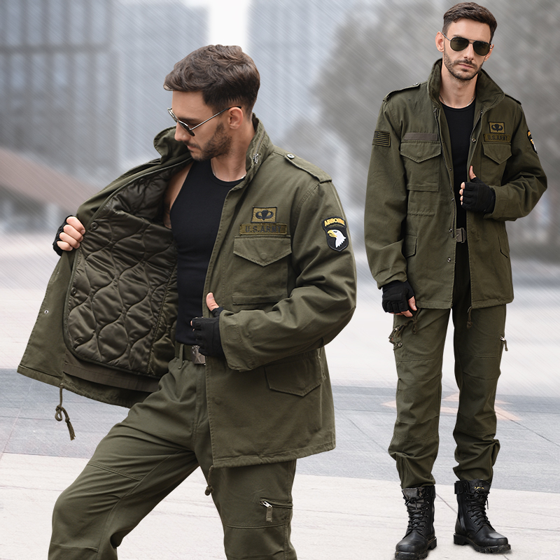 Outdoor Leisure Military Fan Suit Men's Autumn Winter Uniform M65 Thickened Liner Wind Coat Special Soldier Tooling Combat Training Clothing