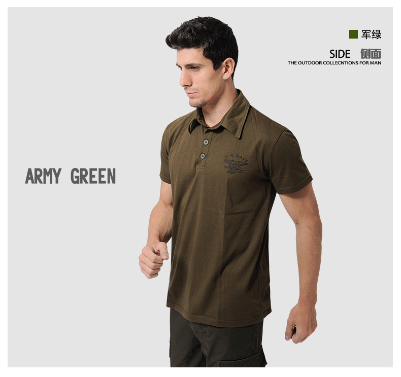 Quân đội hoang dã đích thực giải trí ngoài trời lĩnh vực ngụy trang quần áo nam niêm phong Commando cotton ngắn tay áo thun đặc biệt - Những người đam mê quân sự hàng may mặc / sản phẩm quạt quân đội quần áo rằn ri đặc công