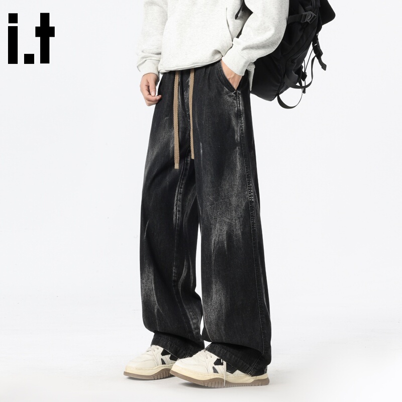 It:Chocoolate American Tie-Dye Jeans for Men, Spring Trendy Brand, Loose Casual Straight-Leg Long Pants for Men It:Chocoolate American Tie-Dye Jeans for Men, Spring Trendy Brand, Loose Casual Straight-Leg Long Pants for Men