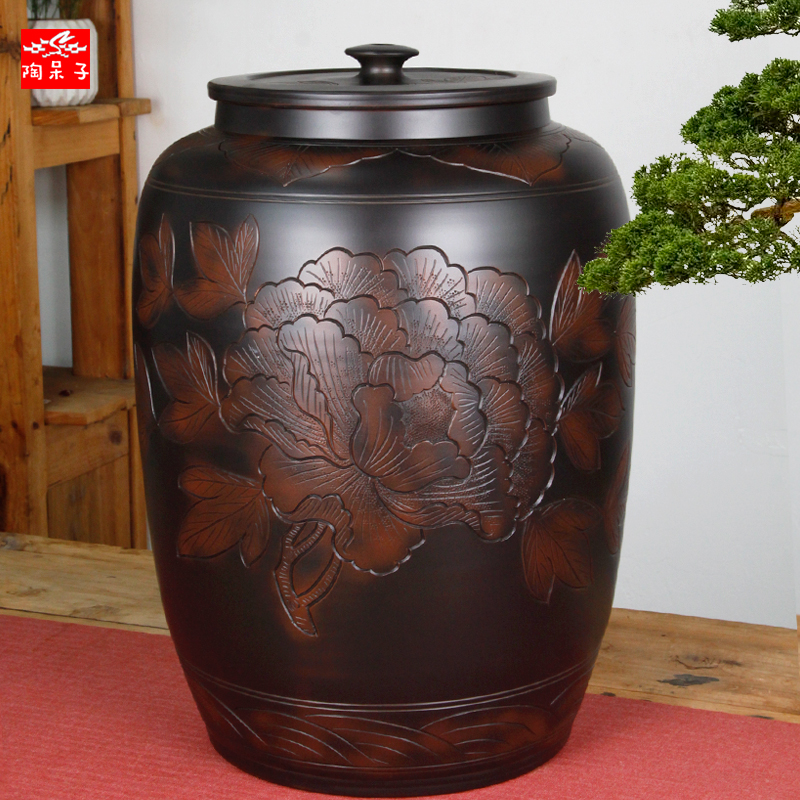 Tao nerd Yunnan Jianshui purple pottery tea pot Pu'er tea storage tea seal jar ceramic large loose tea tank water rice tank