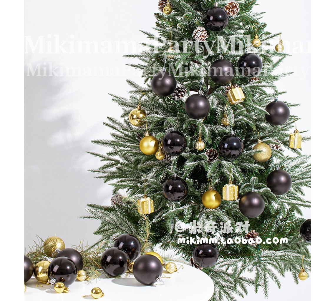 8cm black Christmas ball Christmas decoration electroplating ball ball bright matte black big ball shooting props
