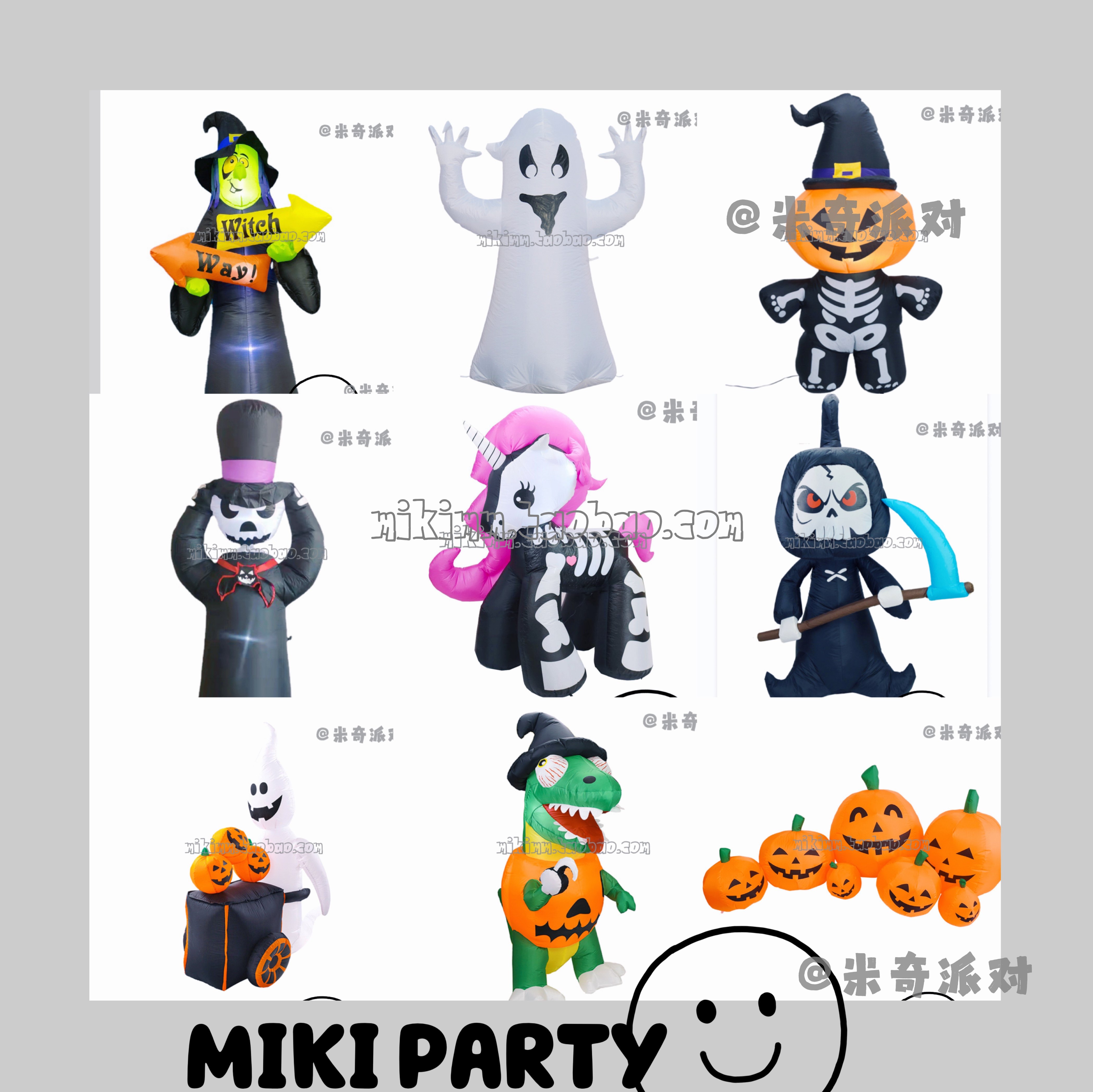 Cross-border Halloween pumpkin inflatable model unicorn dinosaur pumpkin ghost Halloween decoration atmosphere inflatable model cartoon