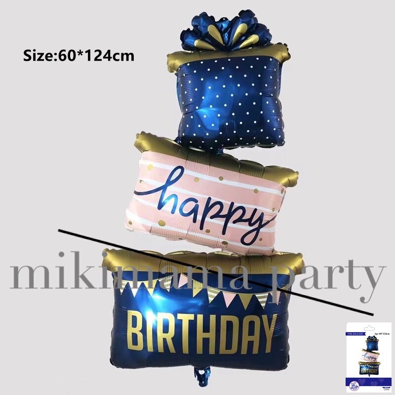 Korean independent packaging three-layer conjoined gift box English birthday aluminum film ball children's birthday party toy balloon