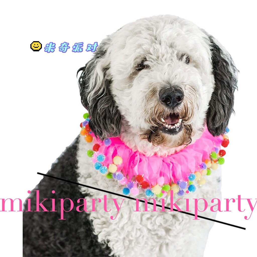 European and American Pet Bow Tie Collar Skirt Dog Birthday Party Pompom Collar Skirt Bib Bib Princess Style