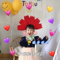 ins wind funny flower cute headband small red book creative headband crown baby birthday party atmosphere props