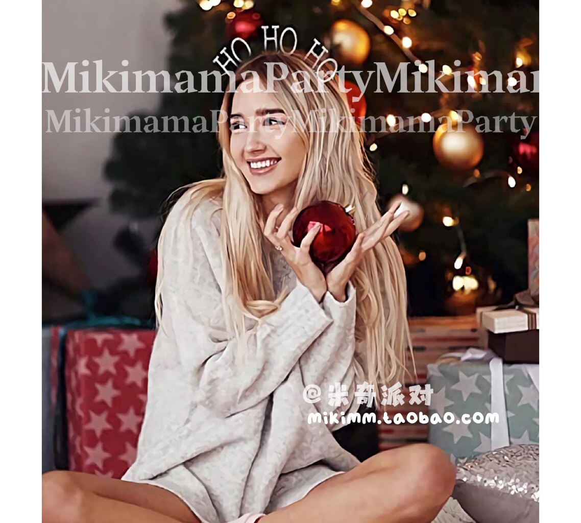 Christmas headband alloy point drill HOHOHO headdress Merry christmas hair accessories holiday party headband